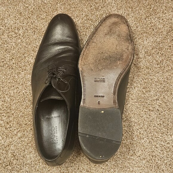 Black leather Oxford dress shoes from the brand BOSS Hugo Boss main image 4